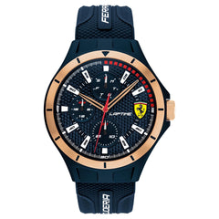 SCUDERIA FERRARI LAP TIME Multifunction Blue Round Dial Men's Watch - 0830863