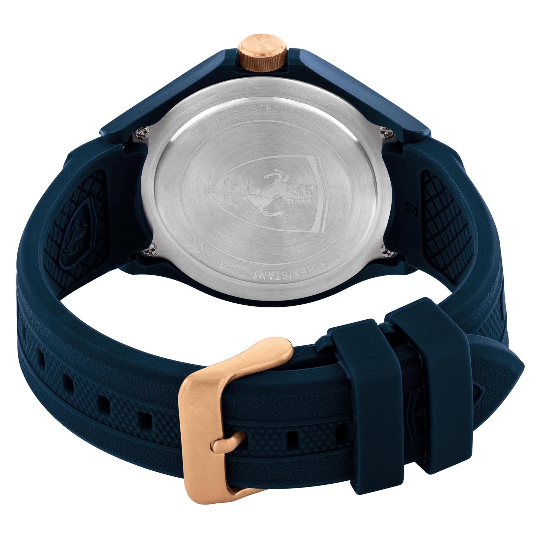 SCUDERIA FERRARI LAP TIME Multifunction Blue Round Dial Men's Watch - 0830863