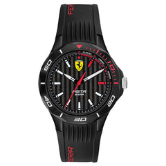 SCUDERIA FERRARI PISTA Quartz Black Round Dial Unisex Watch- 0840038
