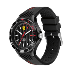 SCUDERIA FERRARI PISTA Quartz Black Round Dial Unisex Watch- 0840038