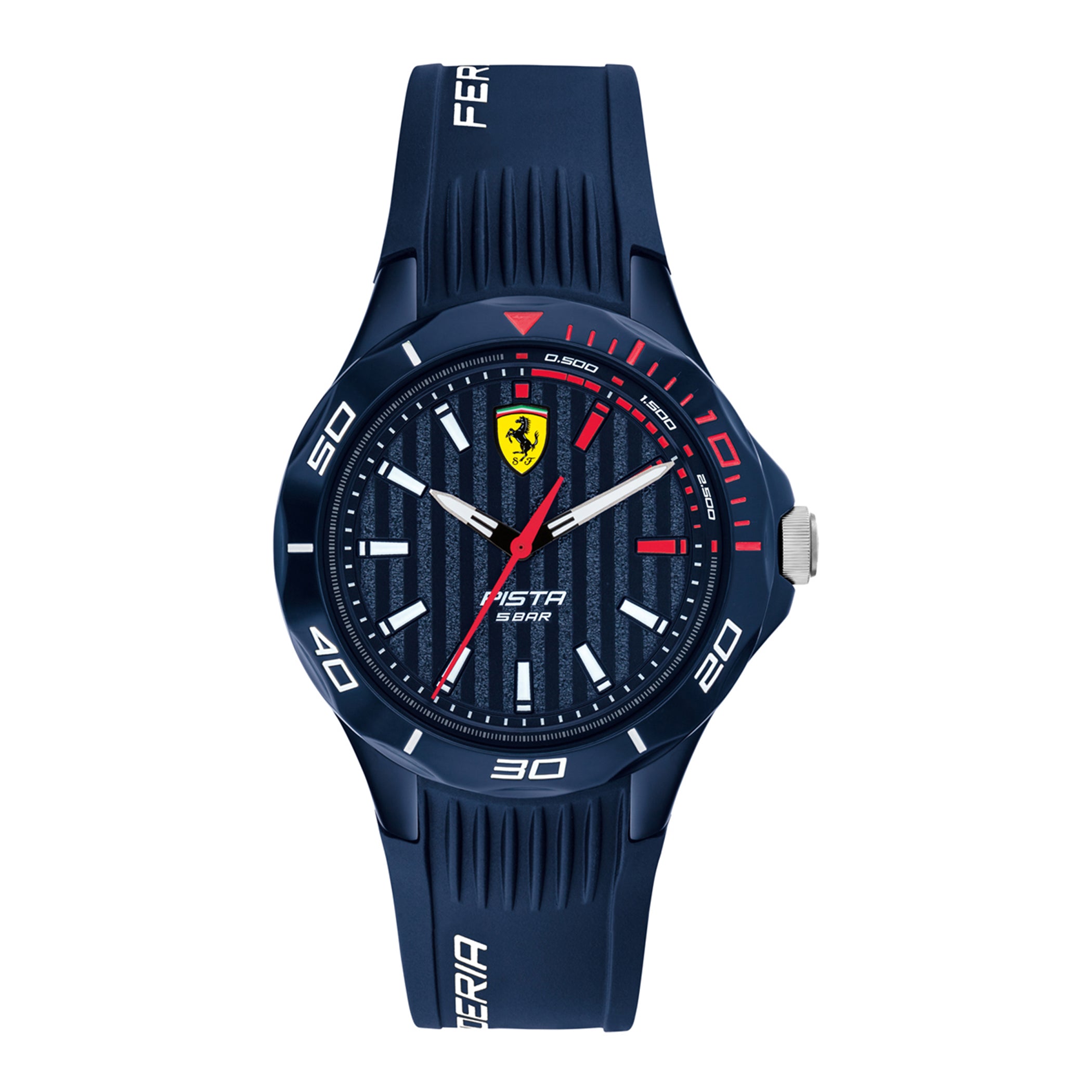 SCUDERIA FERRARI PISTA Quartz Blue Round Dial Unisex Watch- 0840039