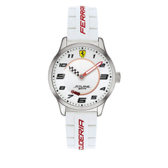 SCUDERIA FERRARI PITLANE Quartz White Round Dial Unisex Watch- 0860014