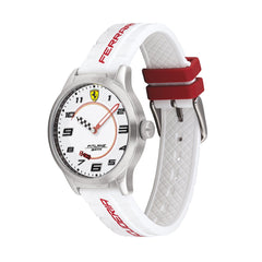 SCUDERIA FERRARI PITLANE Quartz White Round Dial Unisex Watch- 0860014