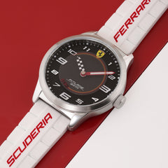 SCUDERIA FERRARI PITLANE Quartz White Round Dial Unisex Watch- 0860014