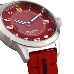SCUDERIA FERRARI PITLANE Quartz Red Round Dial Unisex Watch with Additional Strap- 0860016
