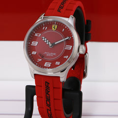SCUDERIA FERRARI PITLANE Quartz Red Round Dial Unisex Watch with Additional Strap- 0860016