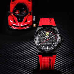 SCUDERIA FERRARI ASPIRE Quartz Black Round Dial Men's Watch with Gift Car- 0870030