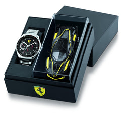 SCUDERIA FERRARI SPEEDRACER Multifunction Black Round Dial Men's Watch with Car - 0870037