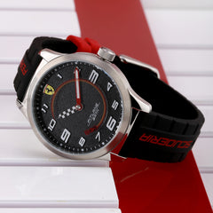 SCUDERIA FERRARI PITLANE Quartz Black Round Dial Unisex Watch- 0870043