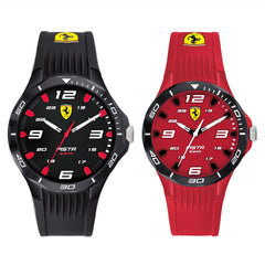 SCUDERIA FERRARI PISTA Analog Black Round Dial Pair Watch - 0870047