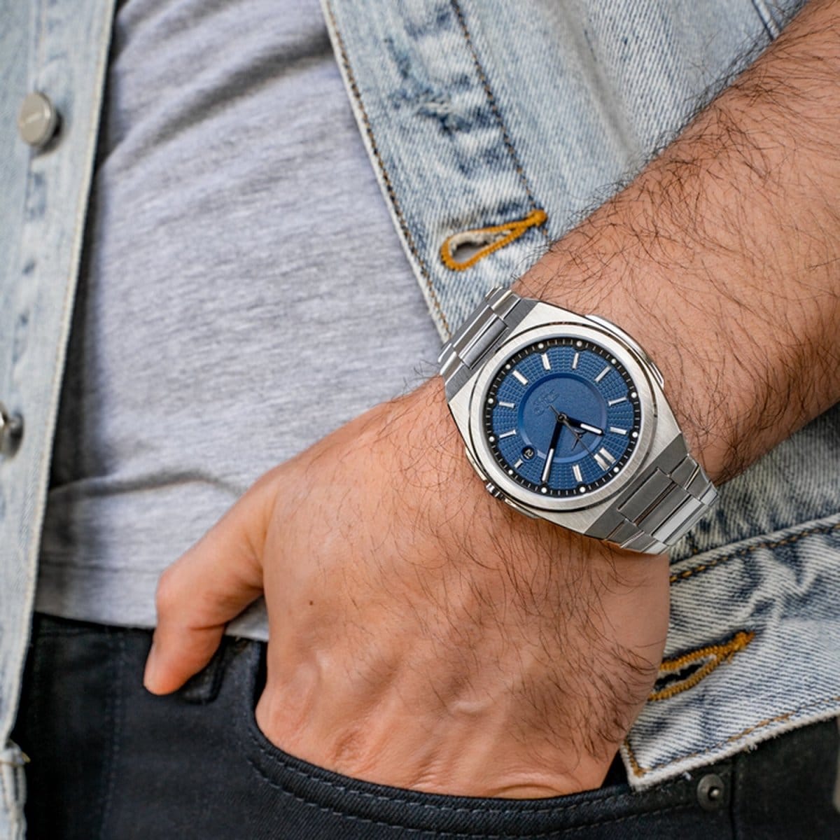 ZINVO RIVAL MARINE Quartz Blue Round Dial Men's Watch - 100-02