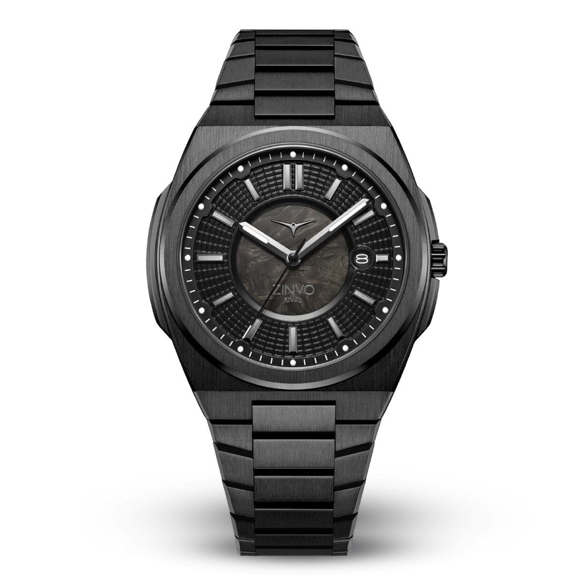 Zinvo RIVAL VENOM Quartz MOP Round Dial Watch with Additional Strap For Men's- 100-09