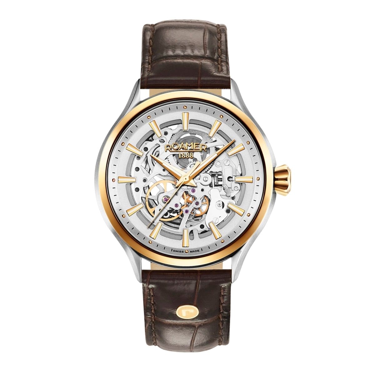 ROAMER Competence Skeleton III Automatic Silver Round Dial Men's Watch- 101663 47 15 05