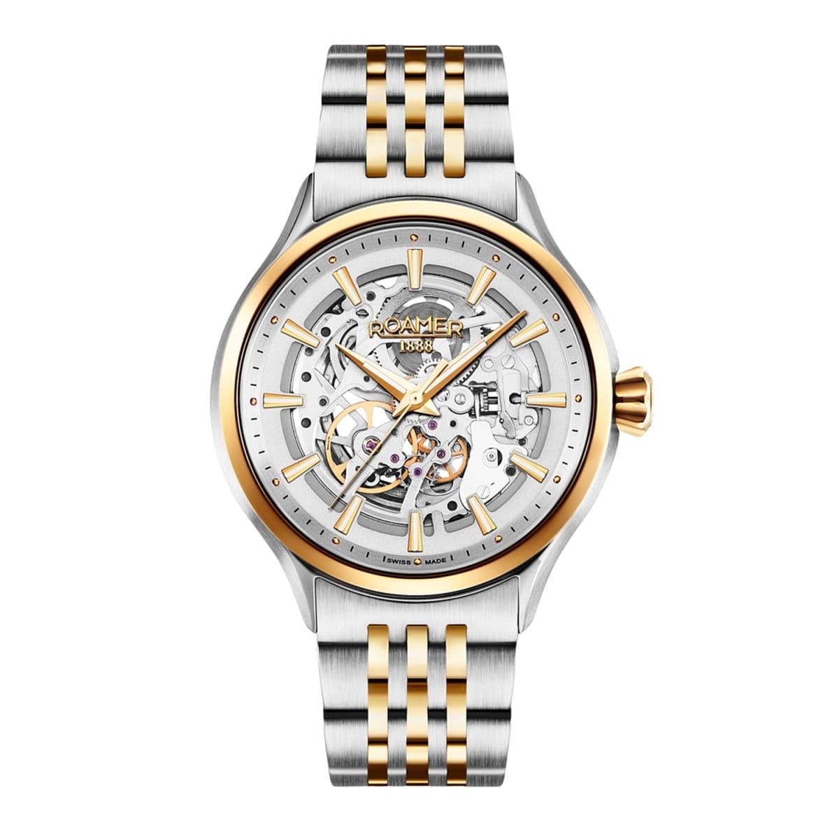 ROAMER Competence Skeleton III Automatic Silver Round Dial Men's Watch- 101663 47 15 10