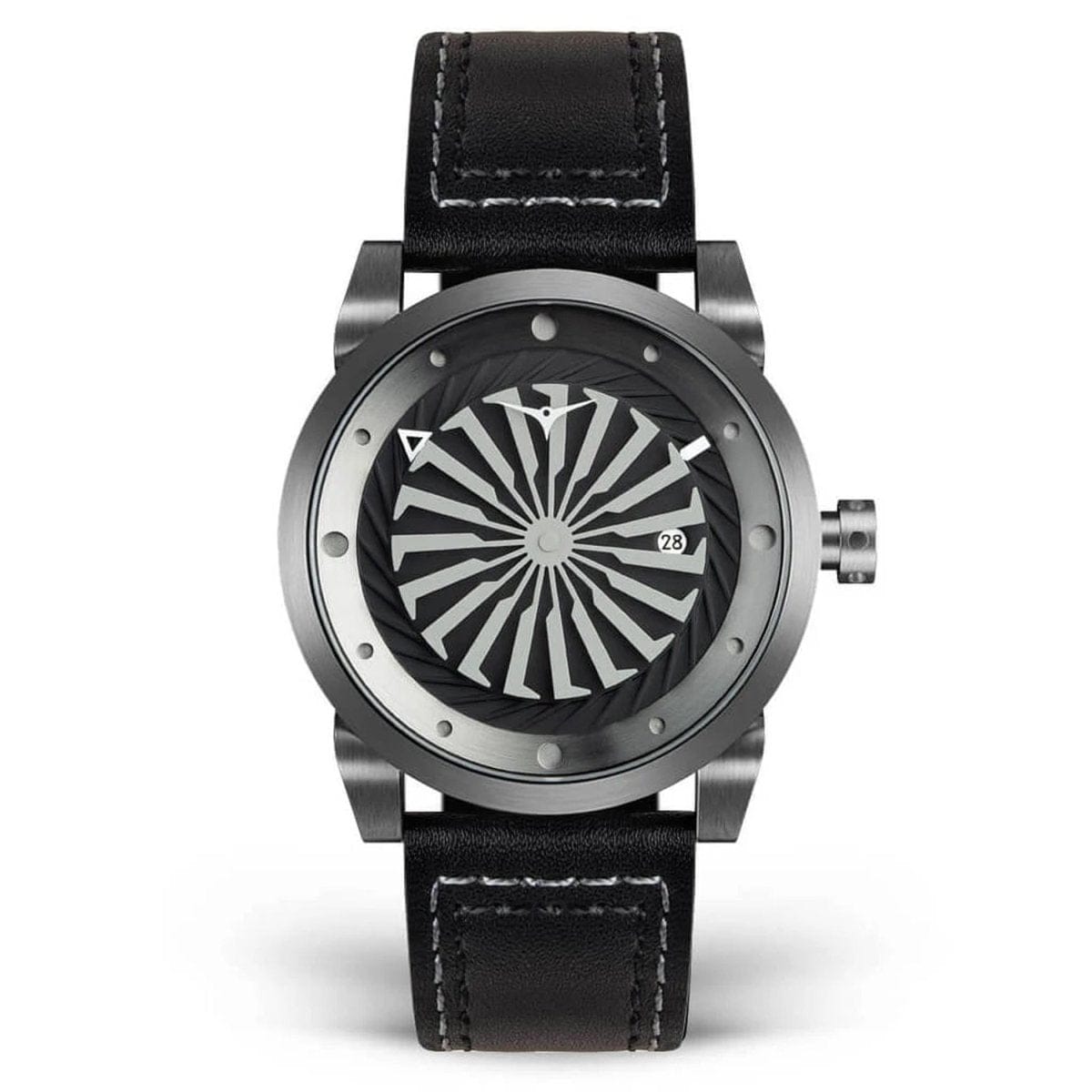 ZINVO BLADE GUNMETAL Analog Black Turbine Round Dial Men's Watch - 123