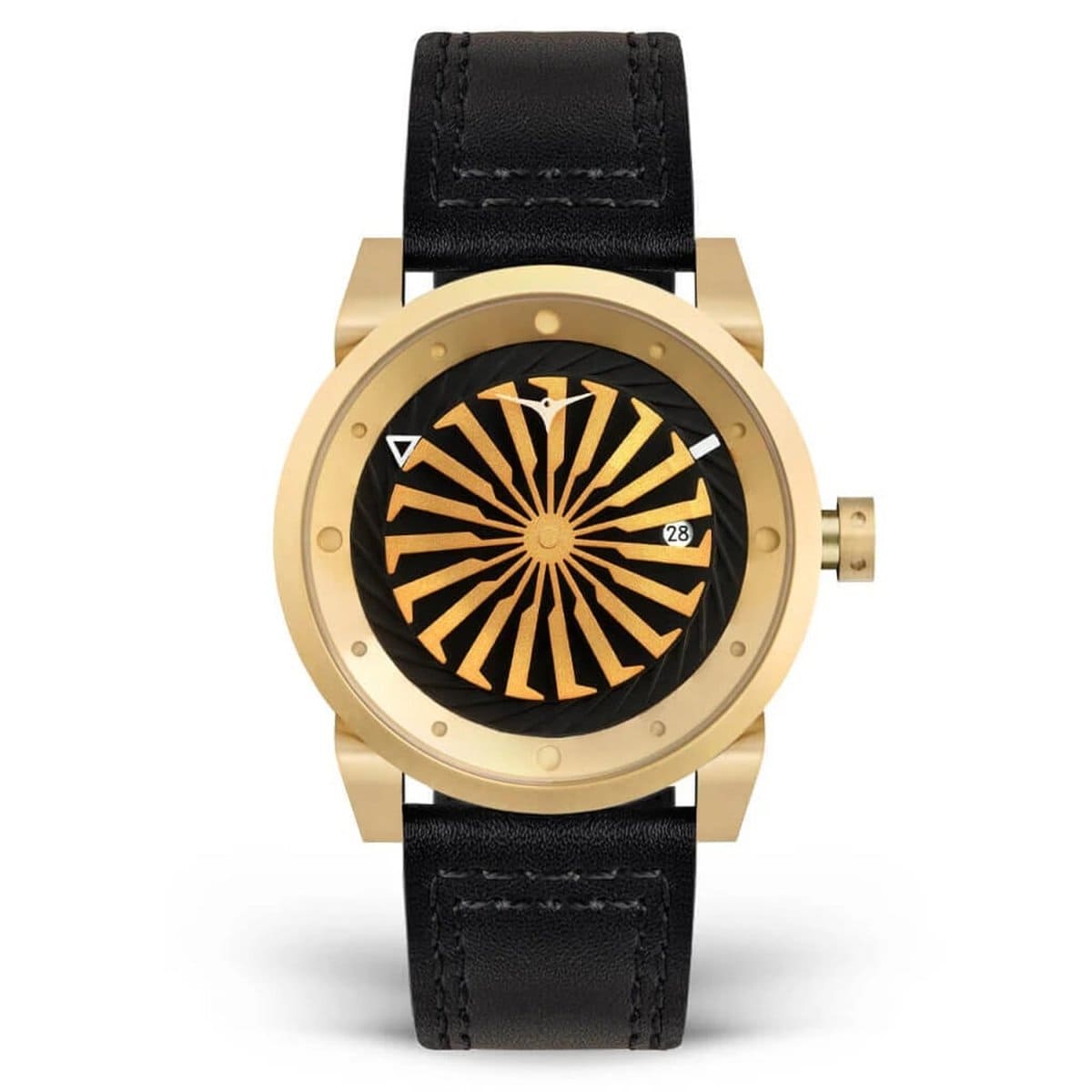 ZINVO BLADE 12K Analog Black Turbine Round Dial Men's Watch - 125