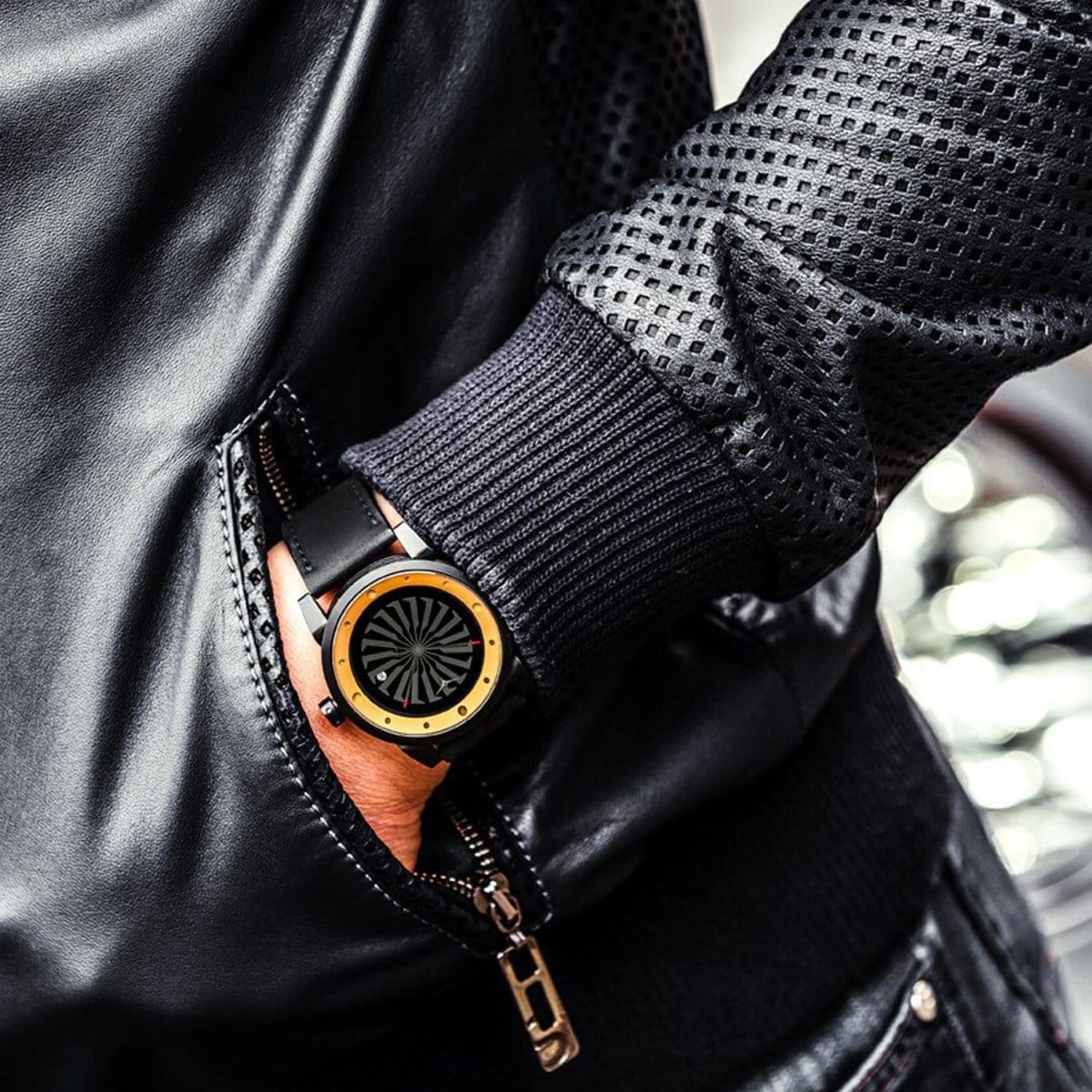 ZINVO BLADE NEMESIS Analog Black Turbine Round Dial Men's Watch - 130