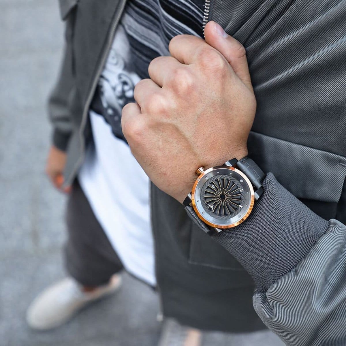 ZINVO BLADE FUSION Analog Grey Turbine Round Dial Men's Watch - 199