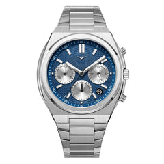 Zinvo RIVAL CHRONO MARINE Chronograph Blue Round Dial Watch with Additional Strap For Men's- 200-02