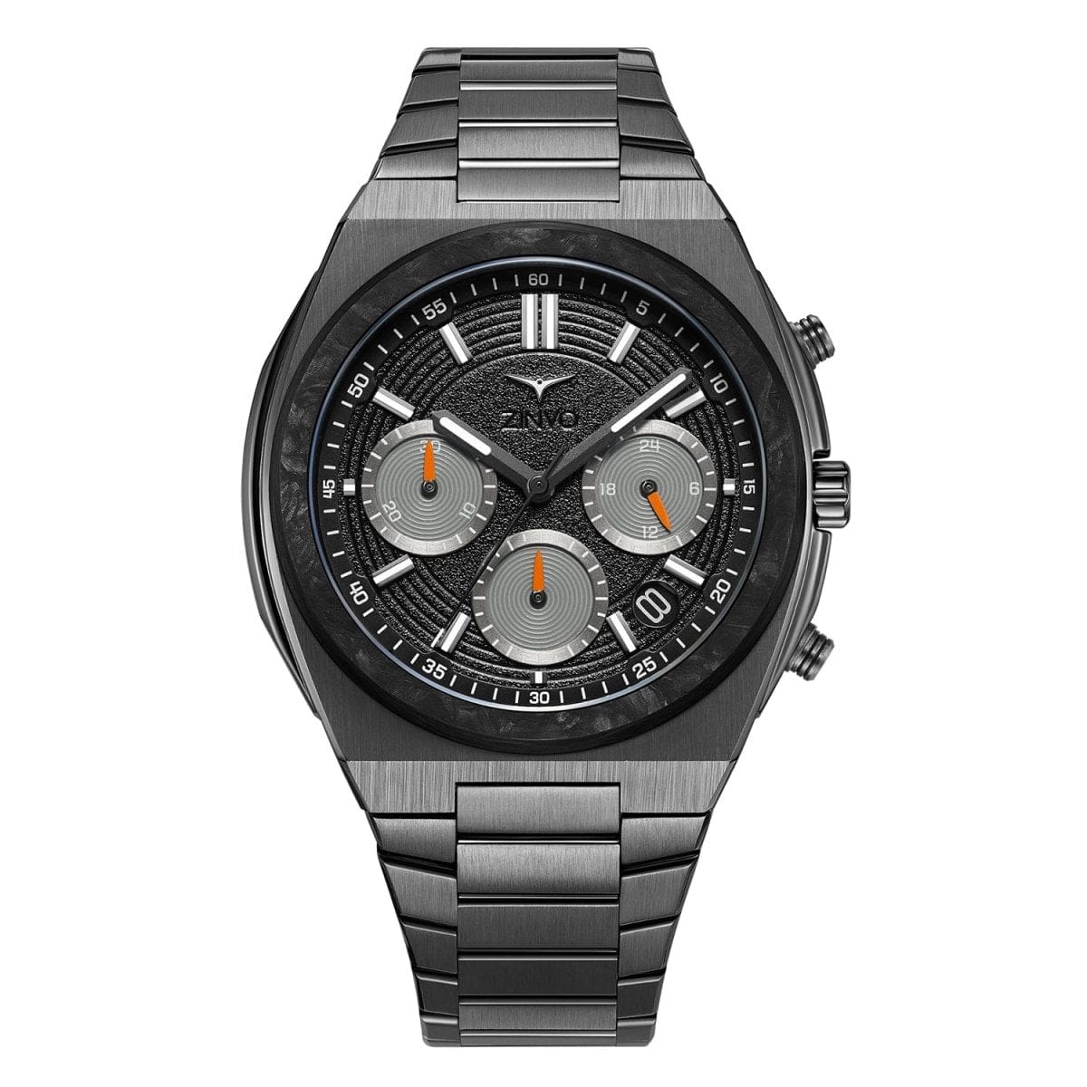 Zinvo RIVAL CHRONO VENOM Chronograph Black Round Dial Watch with Additional Strap For Men's- 200-05