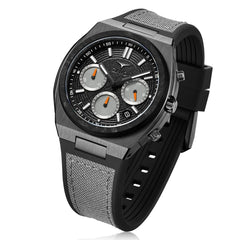 Zinvo RIVAL CHRONO VENOM Chronograph Black Round Dial Watch with Additional Strap For Men's- 200-05