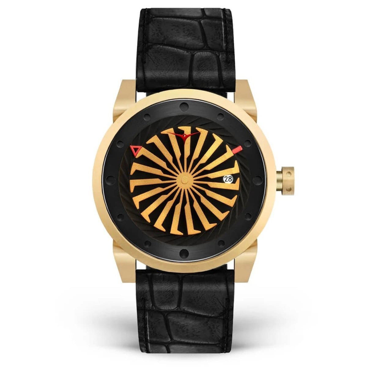 ZINVO BLADE ONYX Analog Black Turbine Round Dial Men's Watch - 200
