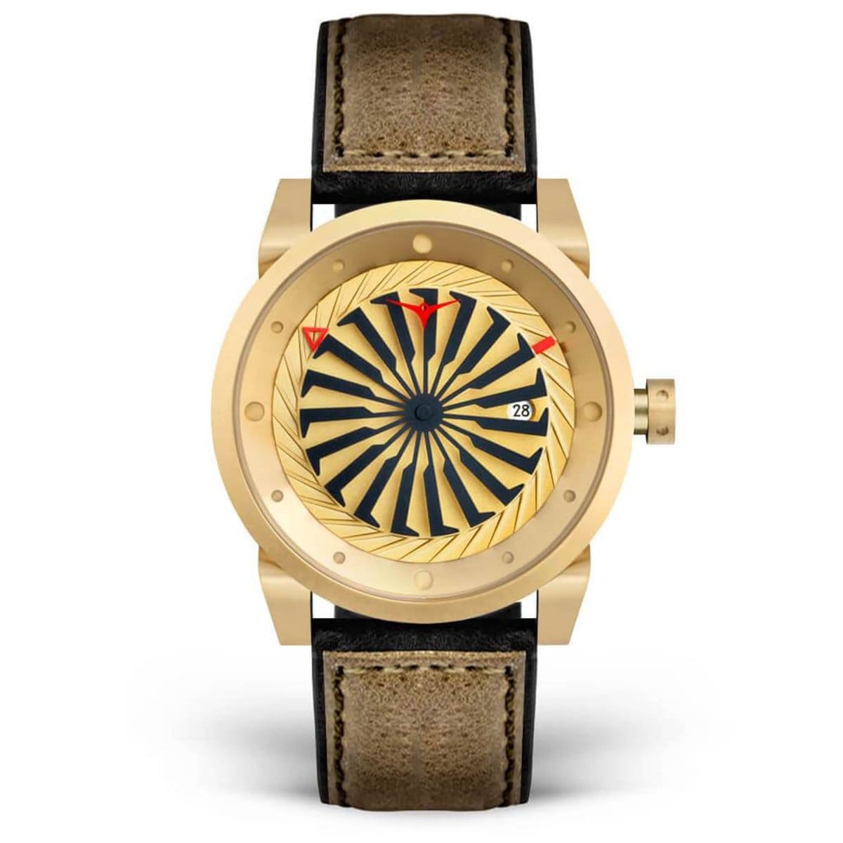 ZINVO BLADE GOLD Analog Gold Turbine Round Dial Men's Watch - 202