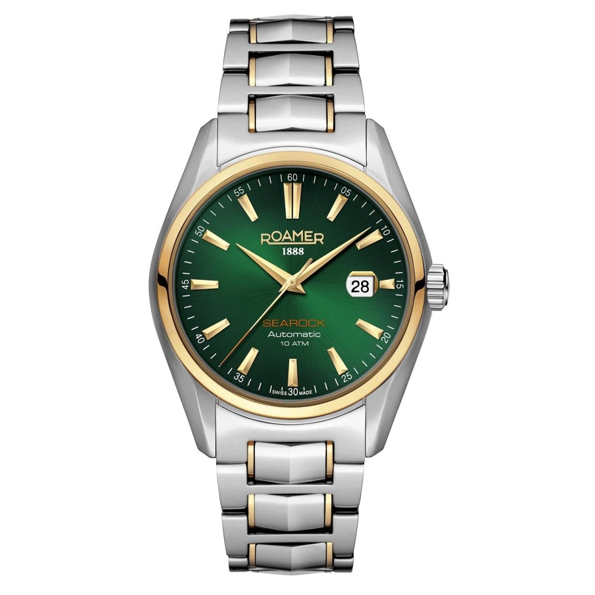 ROAMER Searock Mechanical Automatic Green Round Dial Men's Watch-210633 47 75 20