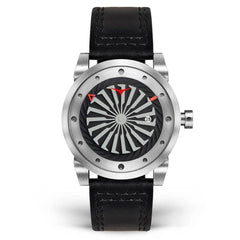 ZINVO BLADE SILVER Analog Black Turbine Round Dial Men's Watch - 215