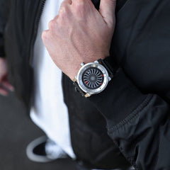 ZINVO BLADE SILVER Analog Black Turbine Round Dial Men's Watch - 215