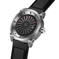 ZINVO BLADE SILVER Analog Black Turbine Round Dial Men's Watch - 215