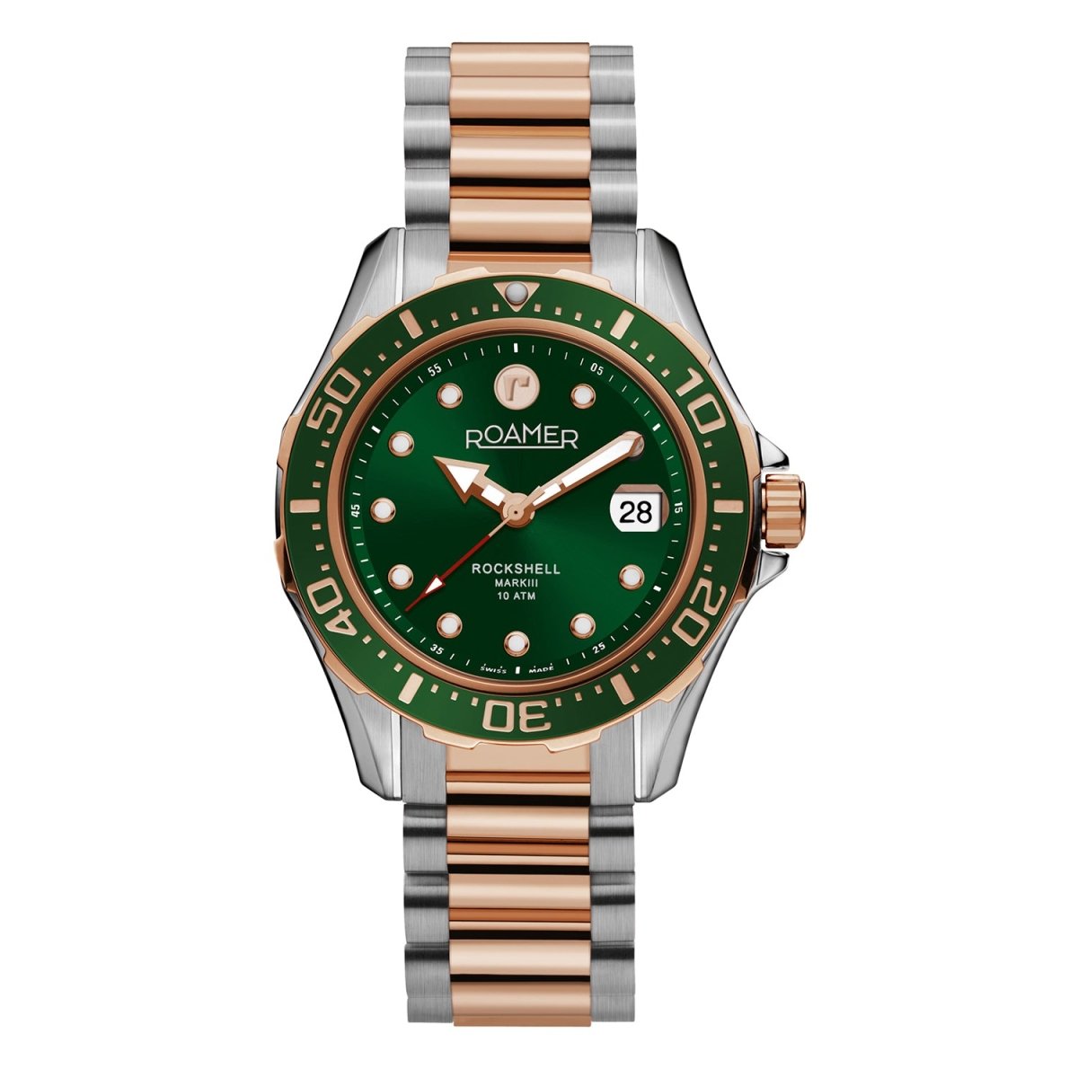 ROAMER Rockshell Mark III Automatic Green Round Dial Men's Watch- 220660 49 75 20