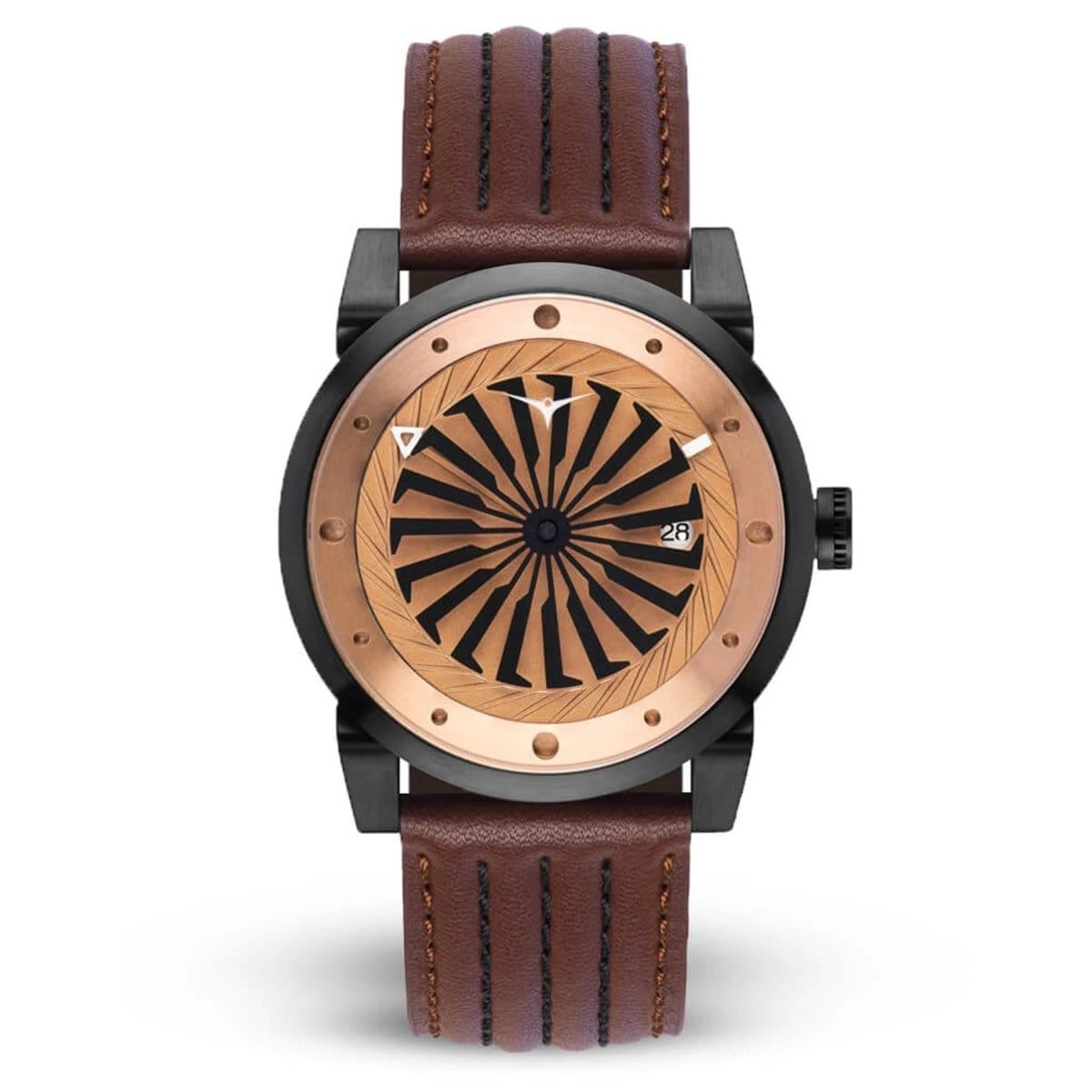 ZINVO BLADE OUTLAW Analog Brown Turbine Round Dial Men's Watch - 245