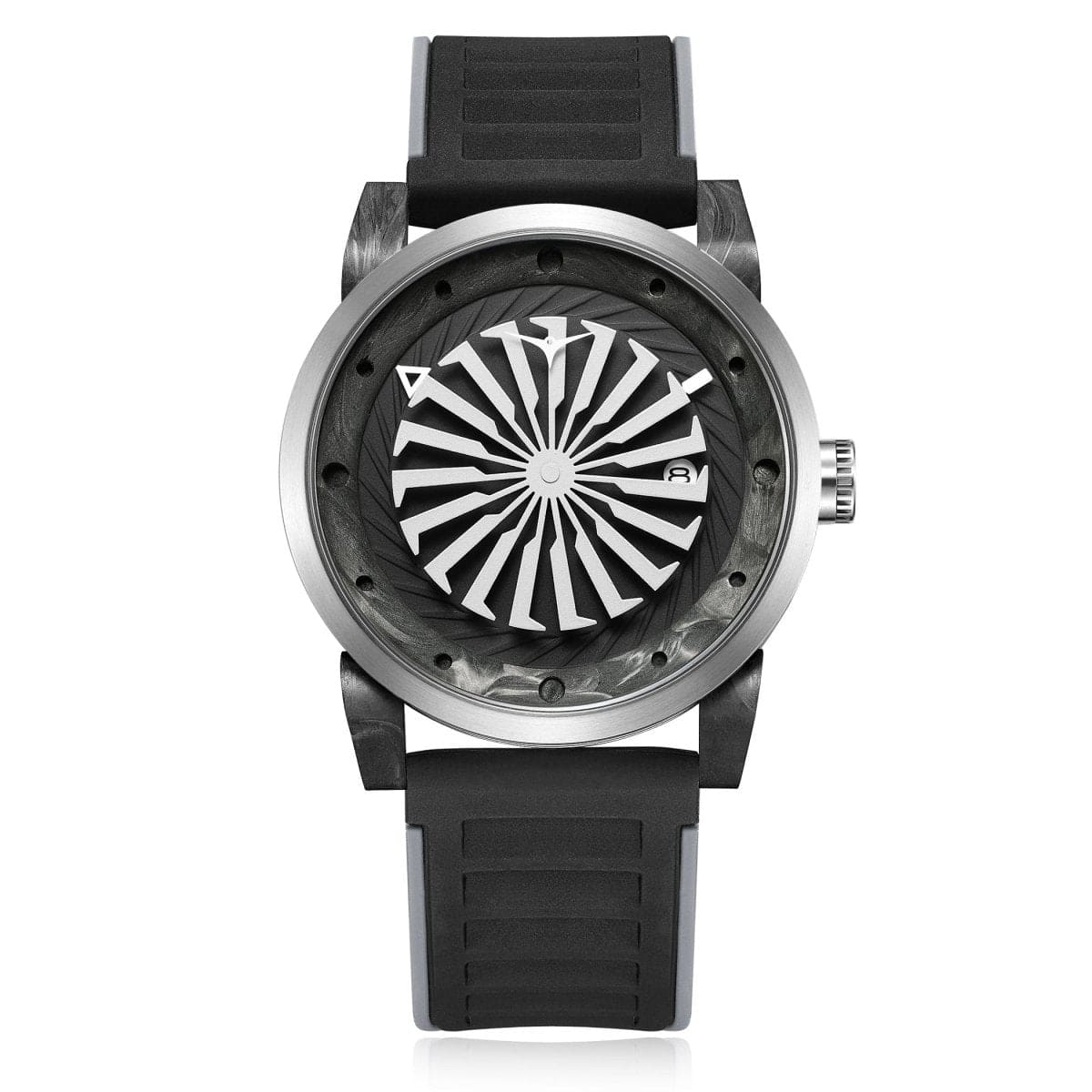 ZINVO BLADE CARBON Automatic Grey Turbine Round Dial Men's Watch - 260