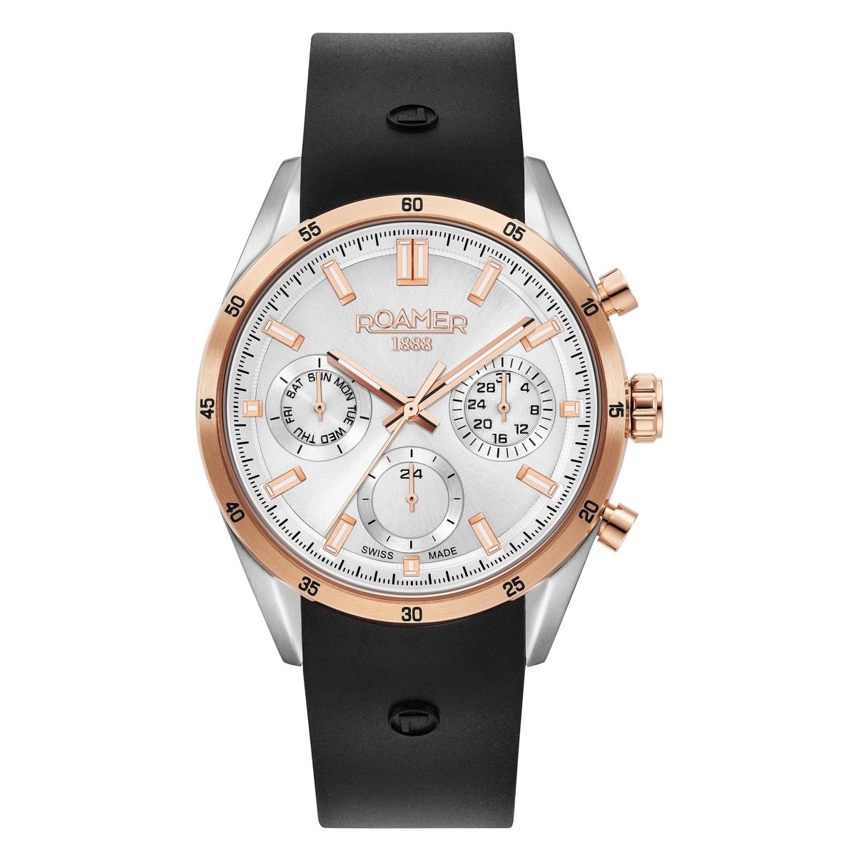 ROAMER Superior Multifunction Swiss Made Silver Round Dial Men's Watch - 508982 49 15 05