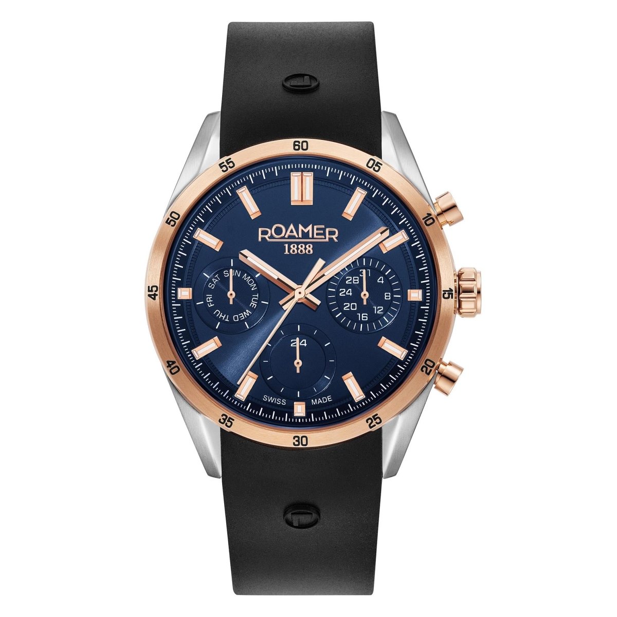 ROAMER Superior Multifunction Swiss Made Blue Round Dial Men's Watch - 508982 49 45 05