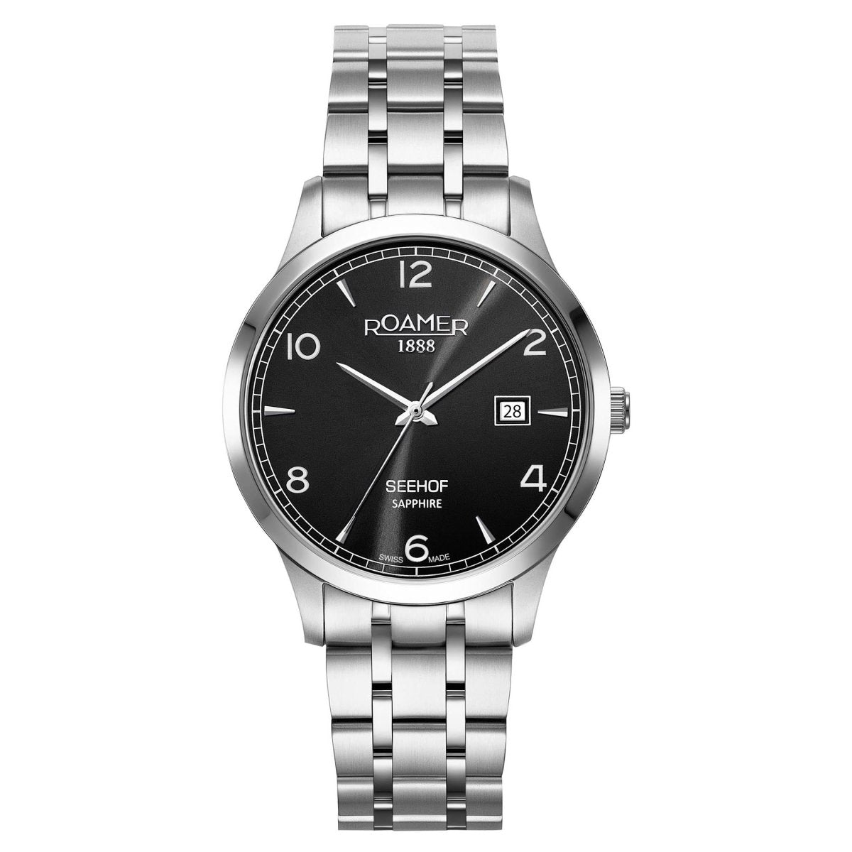 ROAMER Seehof Swiss Made Black Round Dial Men's Watch - 509833 41 54 20