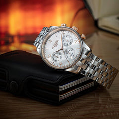 ROAMER Modern Classic Swiss Made Multifunction White Round Dial Men's Watch - 509902 49 24 20