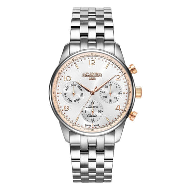 ROAMER Modern Classic Swiss Made Multifunction White Round Dial Men's Watch - 509902 49 24 20