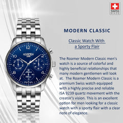 ROAMER Modern Classic Swiss Made Multifunction White Round Dial Men's Watch - 509902 49 24 20