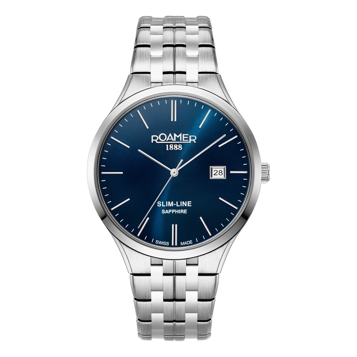 ROAMER Slim-Line Classic Quartz Blue Round Dial Men's Watch- 512833 41 45 20