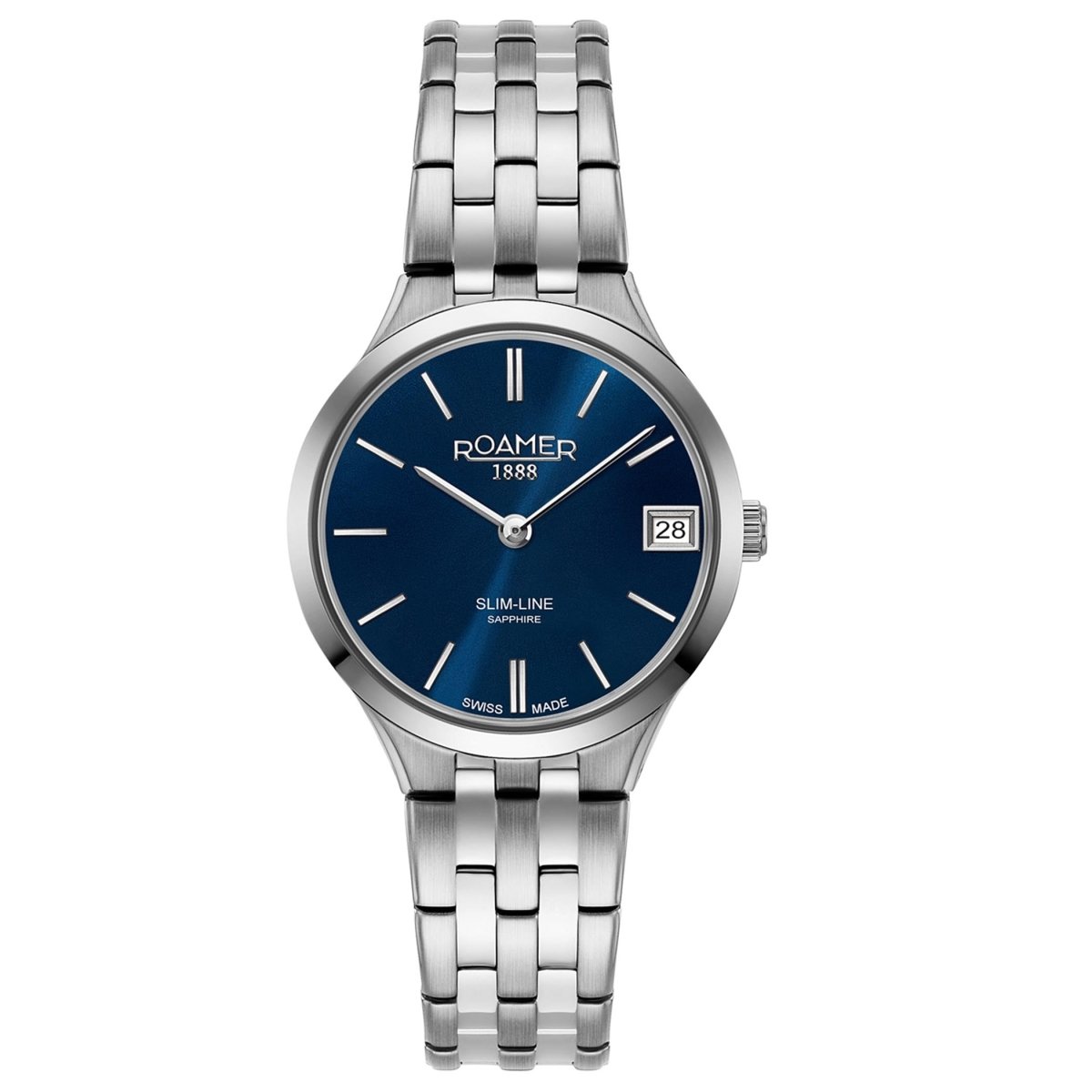 ROAMER Slim-Line Classic Ladies Swiss Made Blue Round Dial Women's Watch - 512857 41 45 20