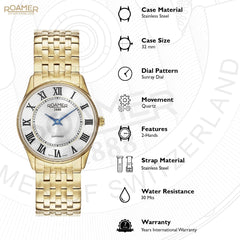 ROAMER Sonata Quartz Silver Round Dial Women's Watch- 520820 48 15 50