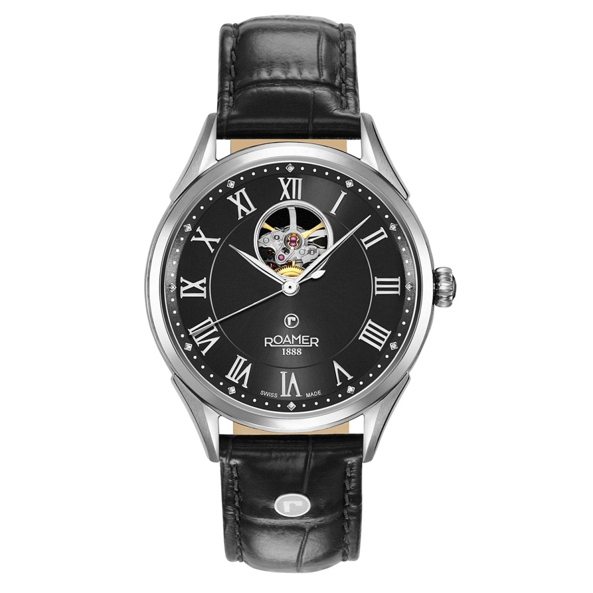 ROAMER Swiss Matic Swinging Heart Automatic Black Round Dial Men's Watch- 550661 41 52 05