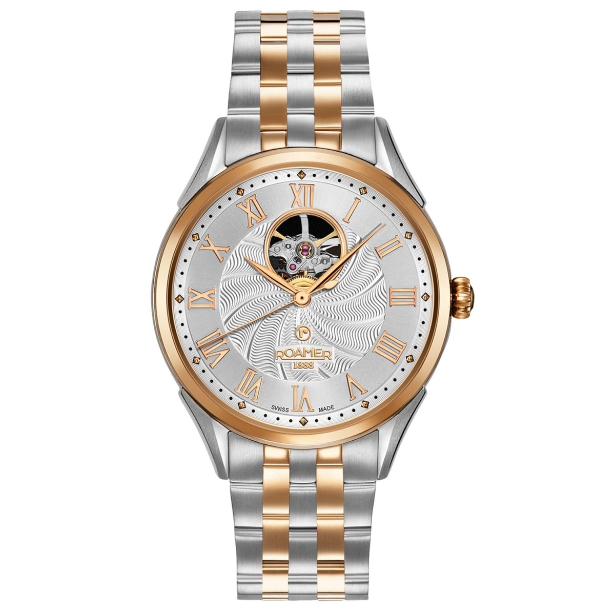 ROAMER Swiss Matic Swinging Heart Automatic Silver Round Dial Men's Watch- 550661 49 22 50