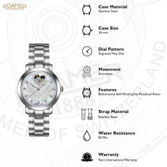 ROAMER Lady Sweetheart Automatic MOP Round Dial Women's Watch- 556661 41 19 50