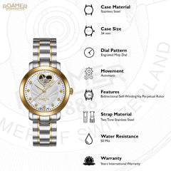 ROAMER Lady Sweetheart Automatic MOP Round Dial Women's Watch- 556661 47 19 50