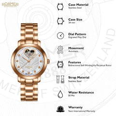 ROAMER Lady Sweetheart Automatic MOP Round Dial Women's Watch- 556661 49 19 50