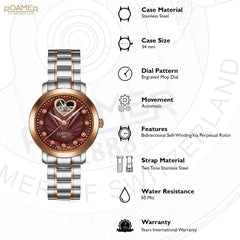 ROAMER Lady Sweetheart Automatic MOP Round Dial Women's Watch- 556661 49 69 50
