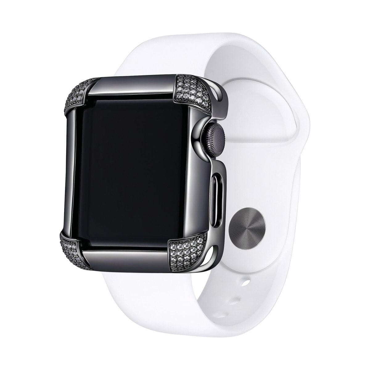 SKY.B Pave Comers Gun Colour Apple Watch Case - 5P21649502-0364R00